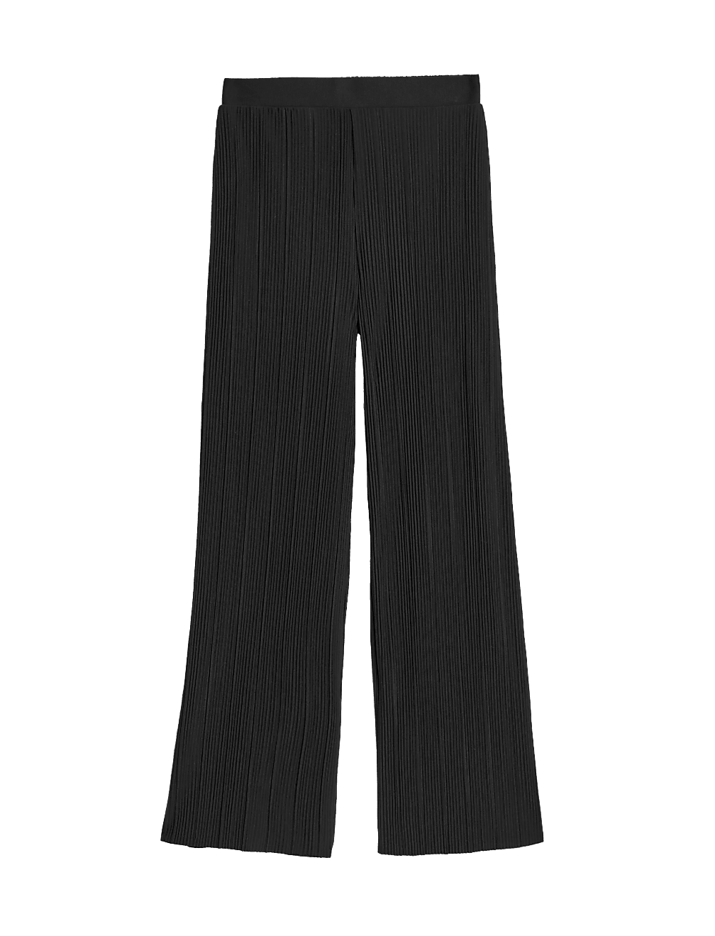 Jersey Plisse Wide Leg Trousers