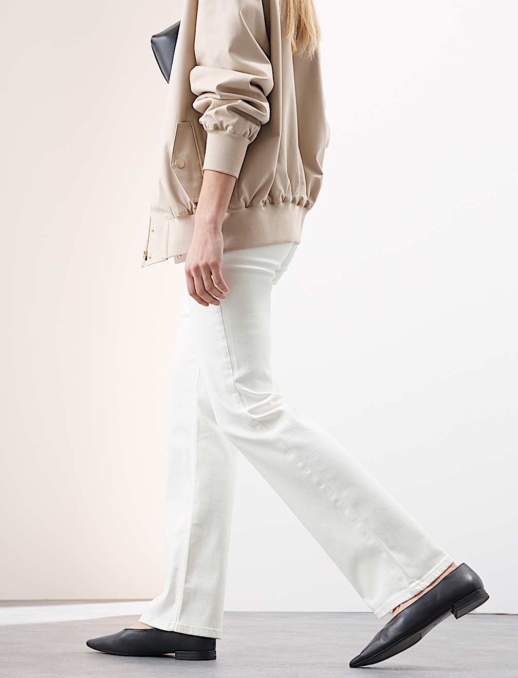 Lyocell Blend High Waisted Flared Jeans