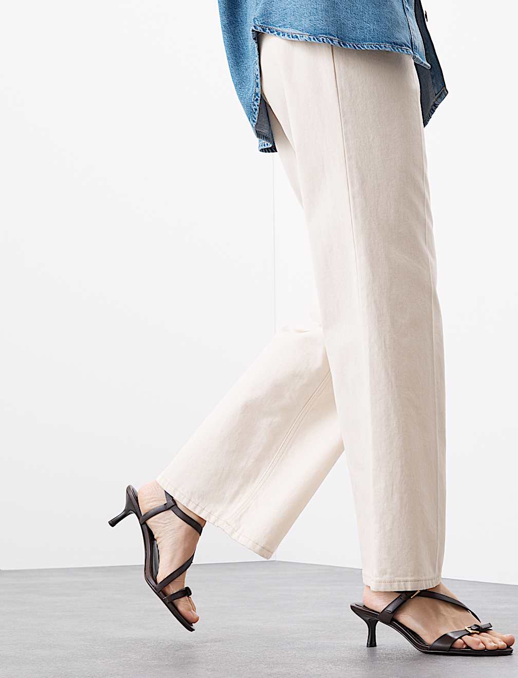 Pure Cotton High Waisted Wide Leg Jean