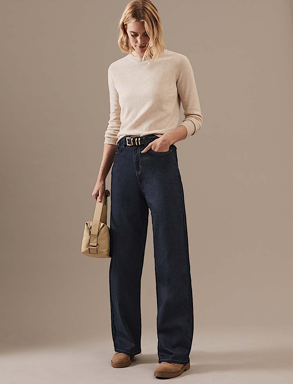 Luxury High Waisted Wide Leg Jeans