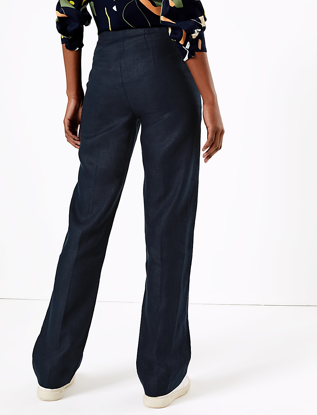 Pure Irish Linen Straight Leg Trousers