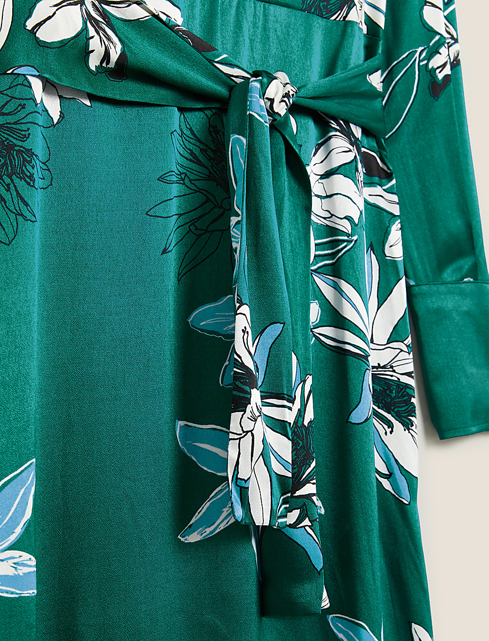Floral V-Neck Midaxi Wrap Dress
