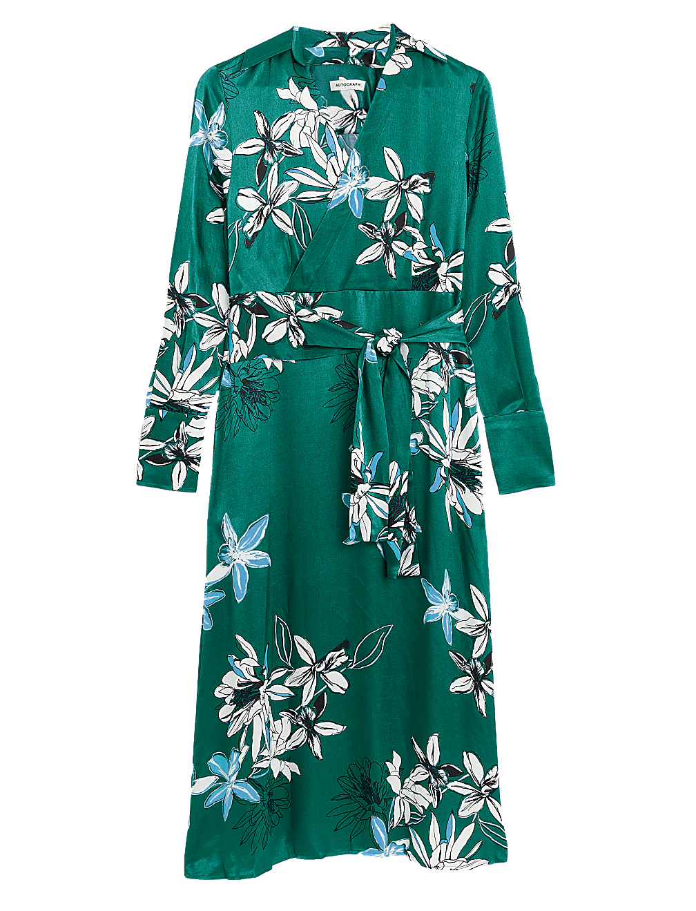 Floral V-Neck Midaxi Wrap Dress