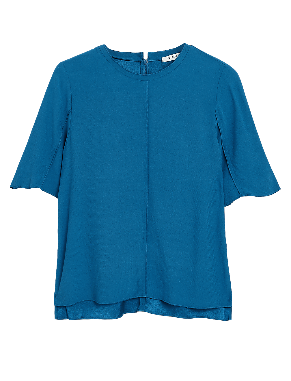 Satin Back Crepe Short Sleeve Top