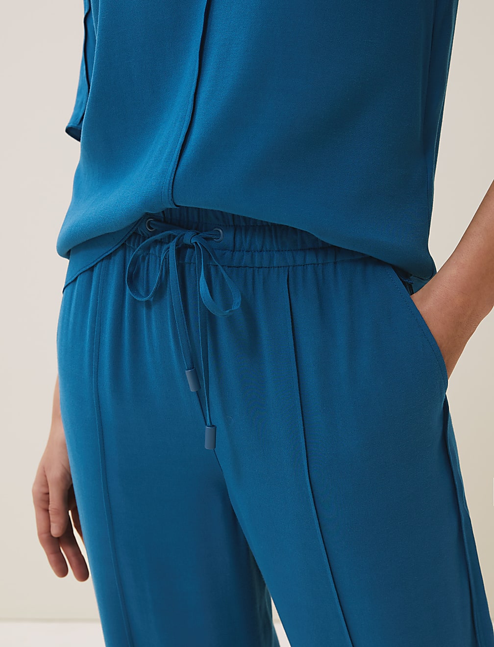 Satin Back Crepe Wide Leg Trousers