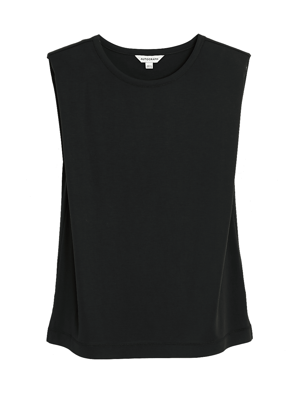 Modal Crew Neck Shoulder Pad Sleeveless Top