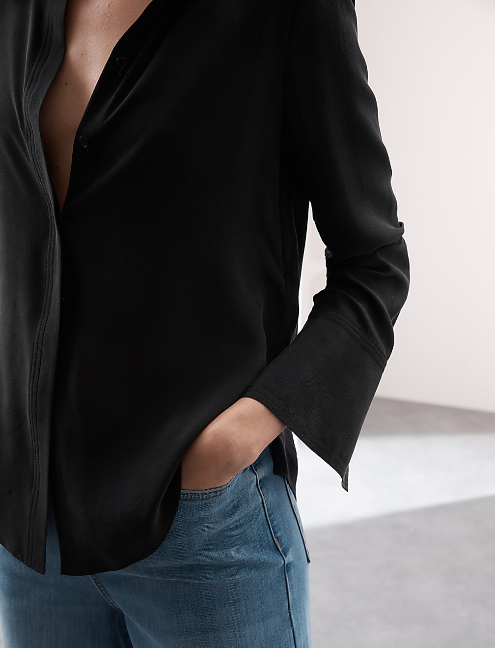 Pure Silk Long Sleeve Shirt
