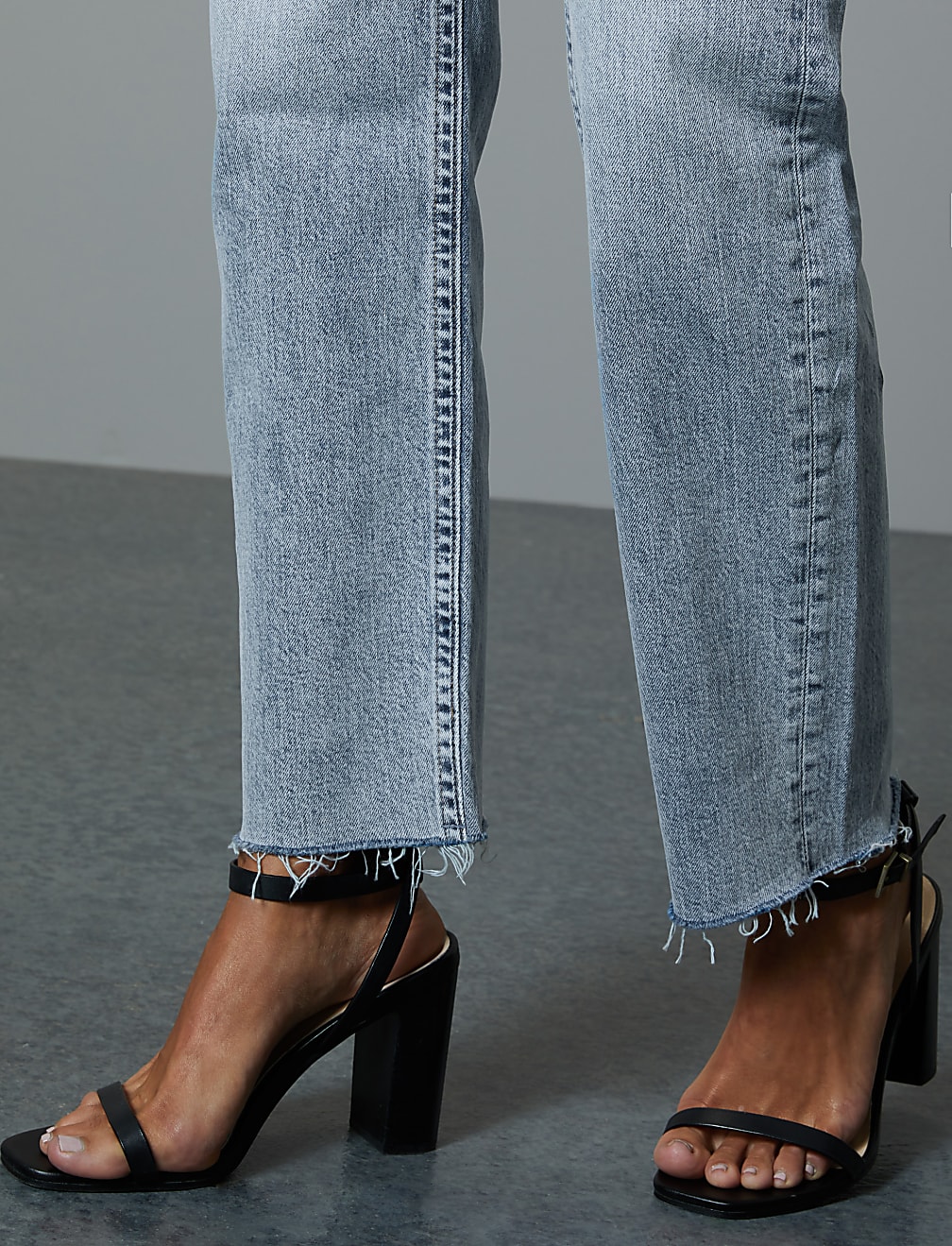 High Rise Straight Leg Ankle Grazer Jeans