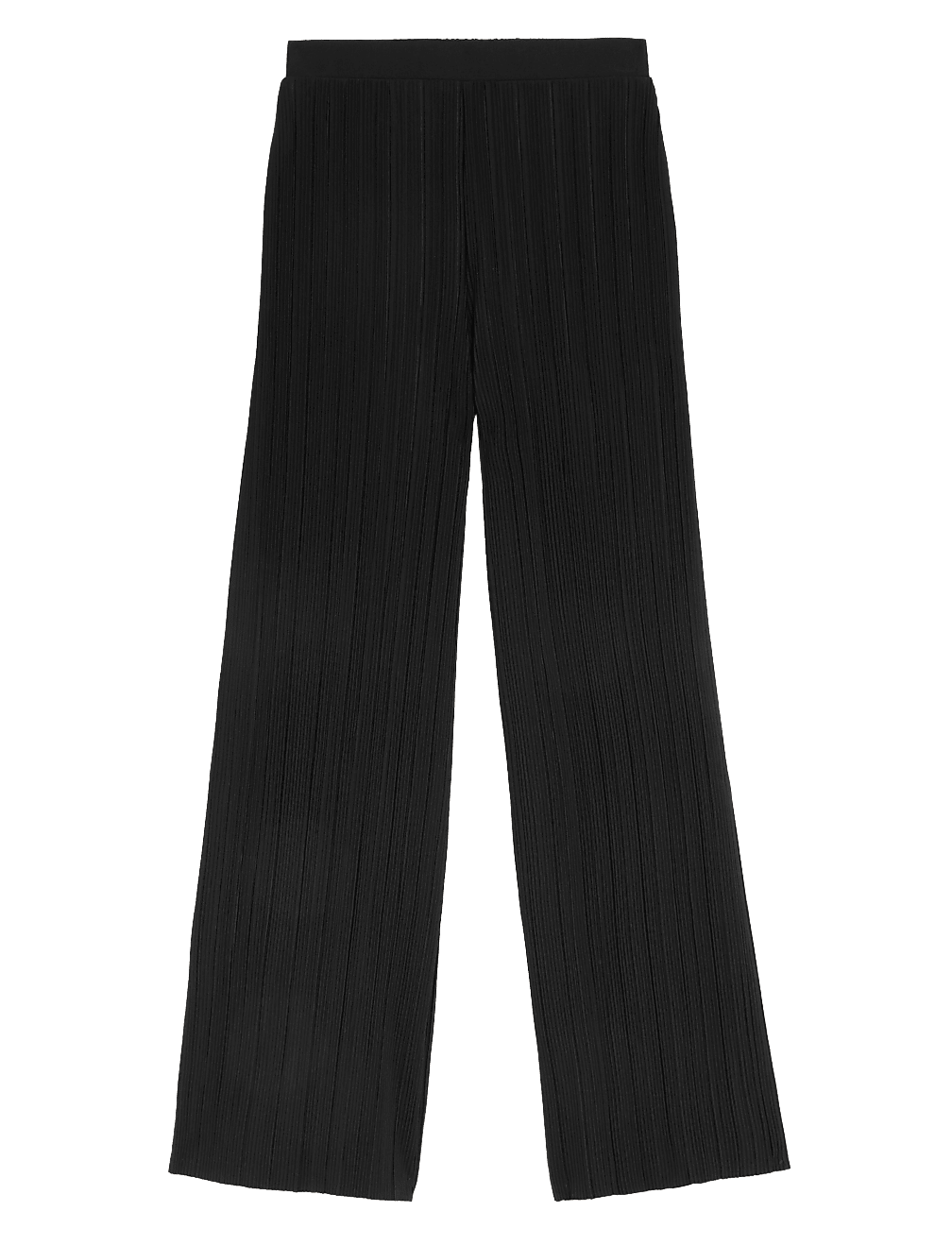 Plisse Elasticated Waist Wide Leg Trousers