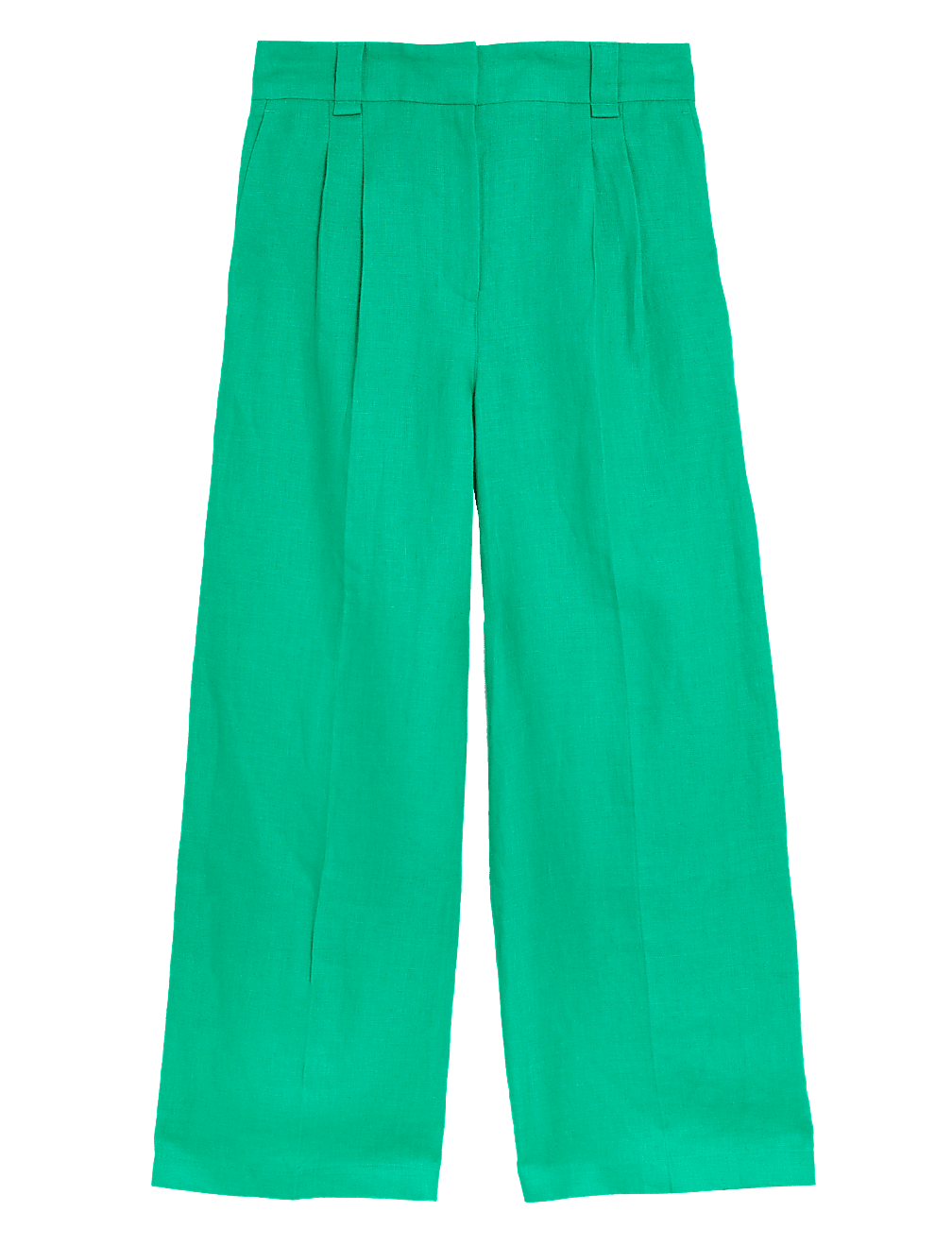 Pure Irish Linen Pleated Wide Leg Trousers