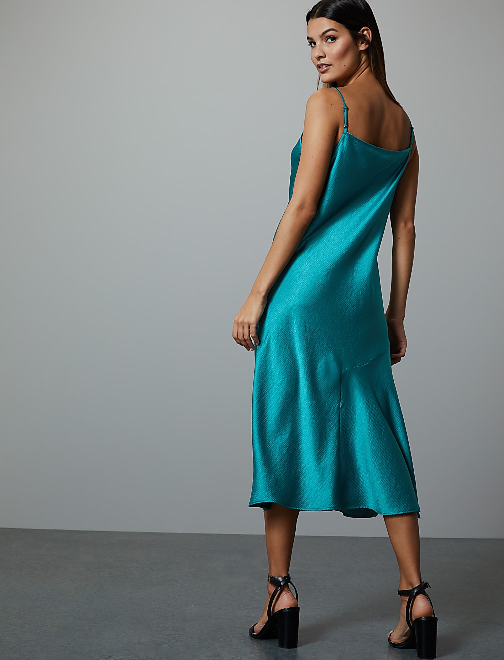 Satin Slip Midi Dress