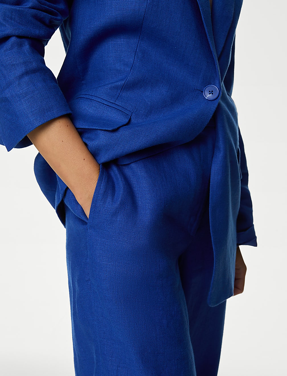 Pure Irish Linen Wide Leg Trousers