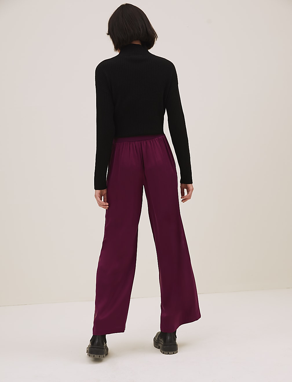 Pure Silk Wide Leg Trousers