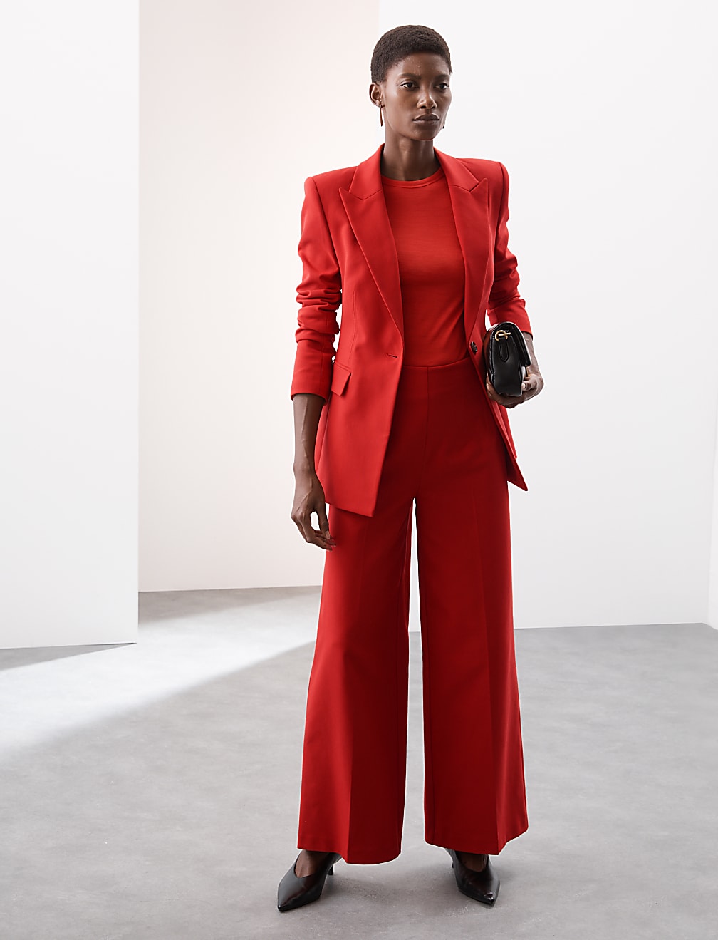 Tailored Wide Leg Trouser with Wool
