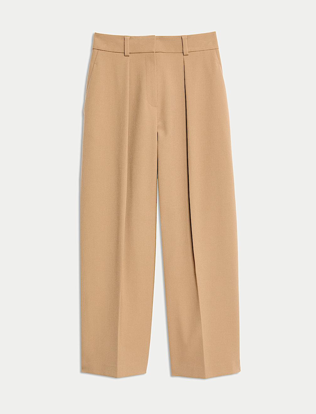 Barrel Leg Trousers with Wool