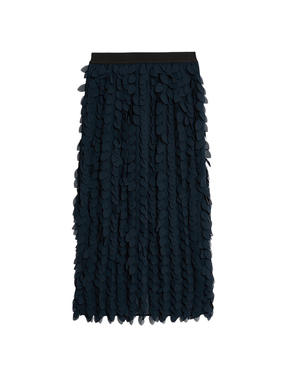 Textured Midi Straight Skirt
