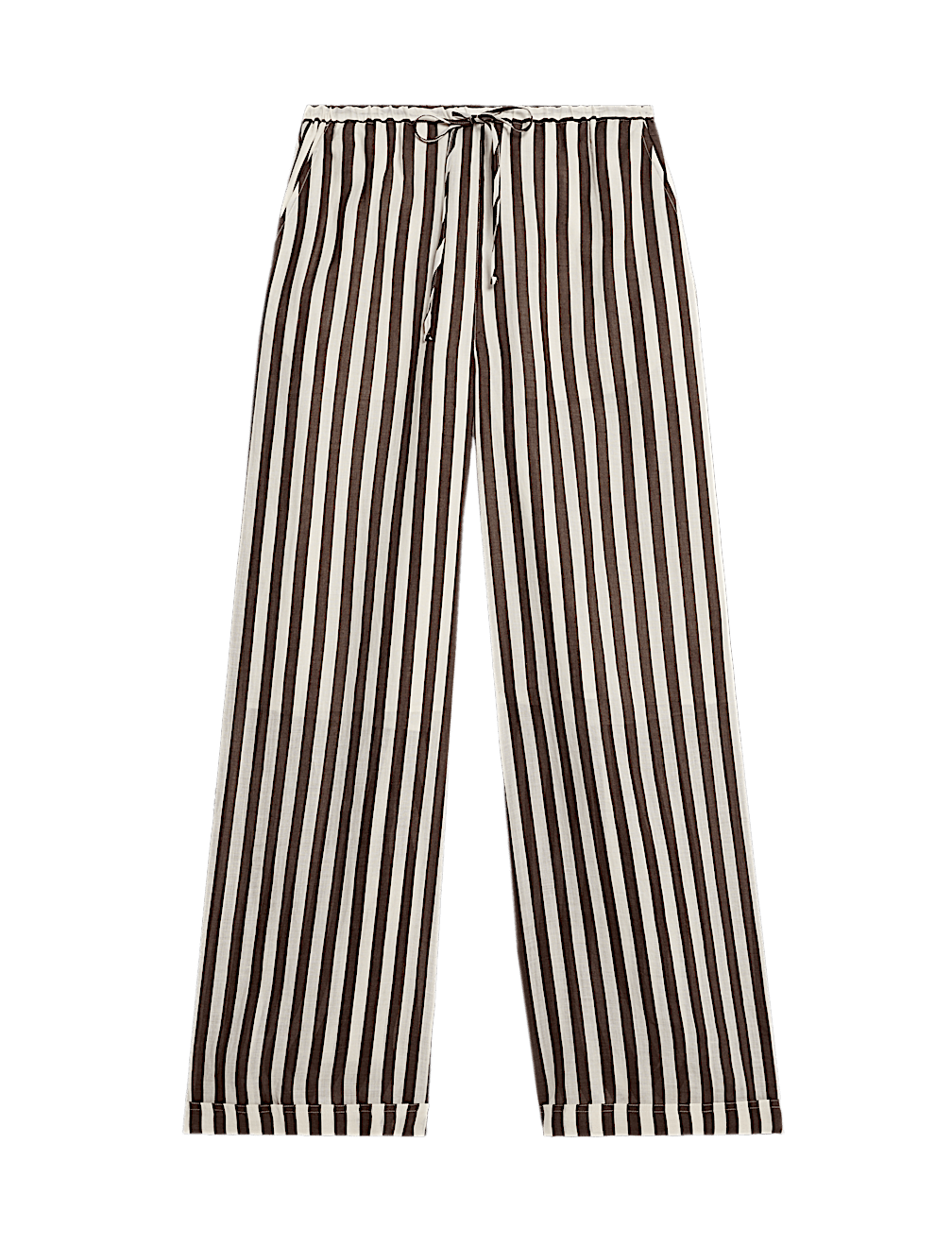 Pure Ramie Striped Wide Leg Trousers