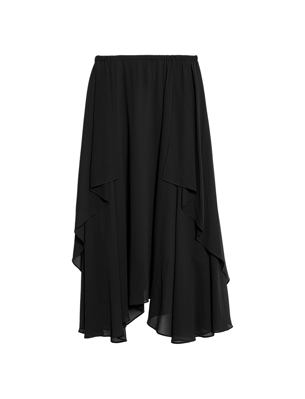 Layered Draped Midi A-Line Skirt