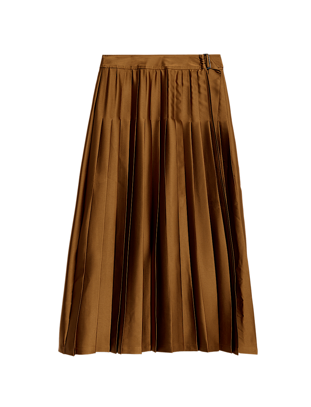 Satin Pleated Midaxi Wrap Skirt