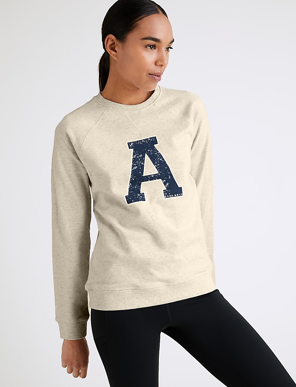 Pure Cotton Printed Crew Neck Sweatshirt