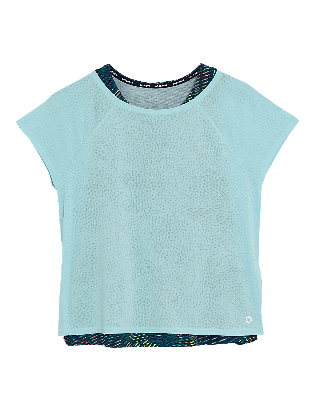 Printed Scoop Neck Double Layer T-Shirt