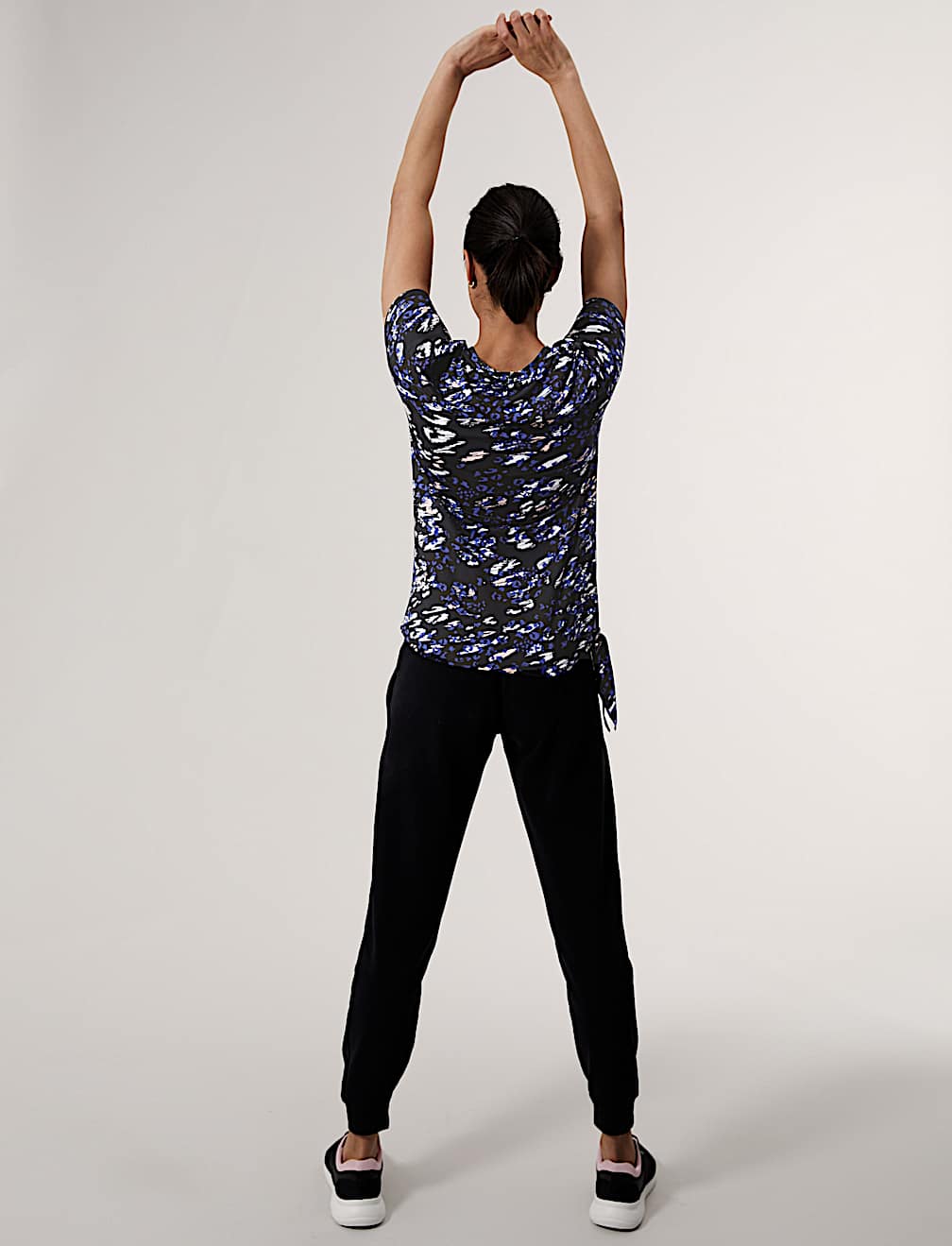 Printed V-Neck Tie Side Yoga Top