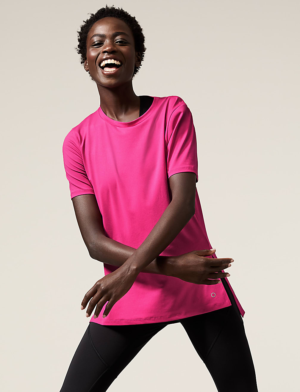 Scoop Neck Mesh Back T-Shirt