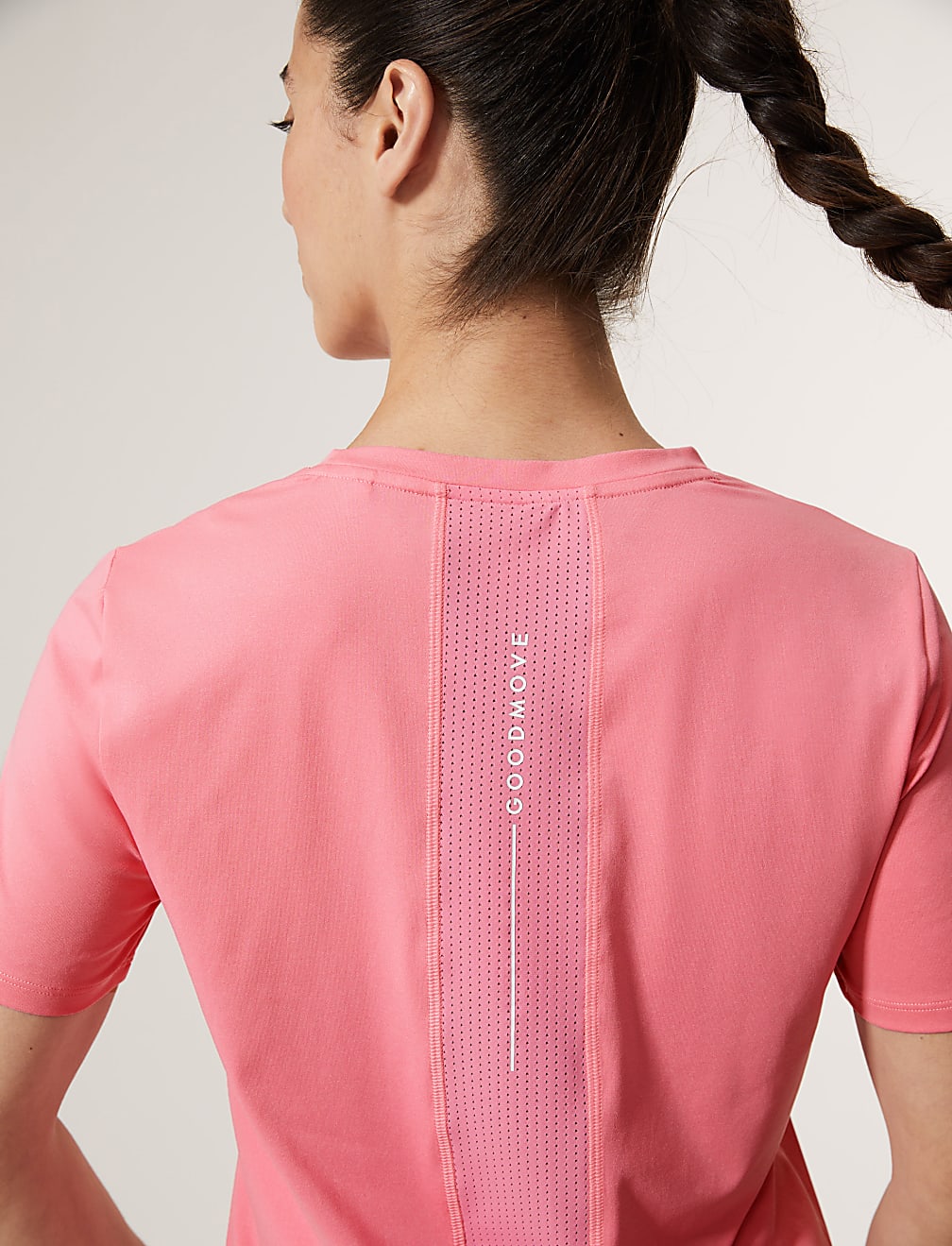 Scoop Neck Mesh Back T-Shirt