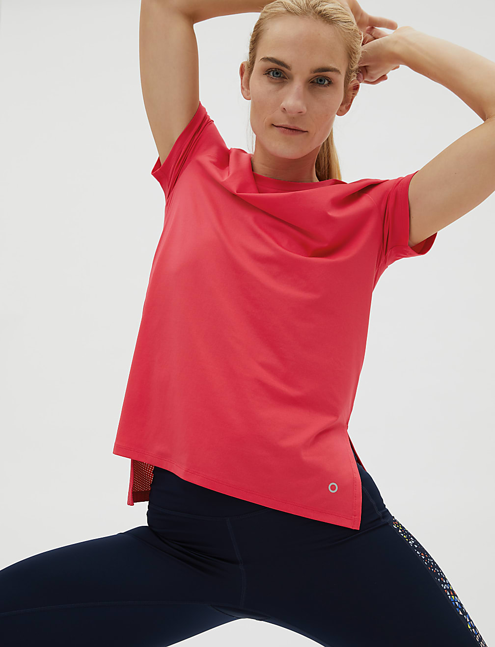 Scoop Neck Mesh Back T-Shirt