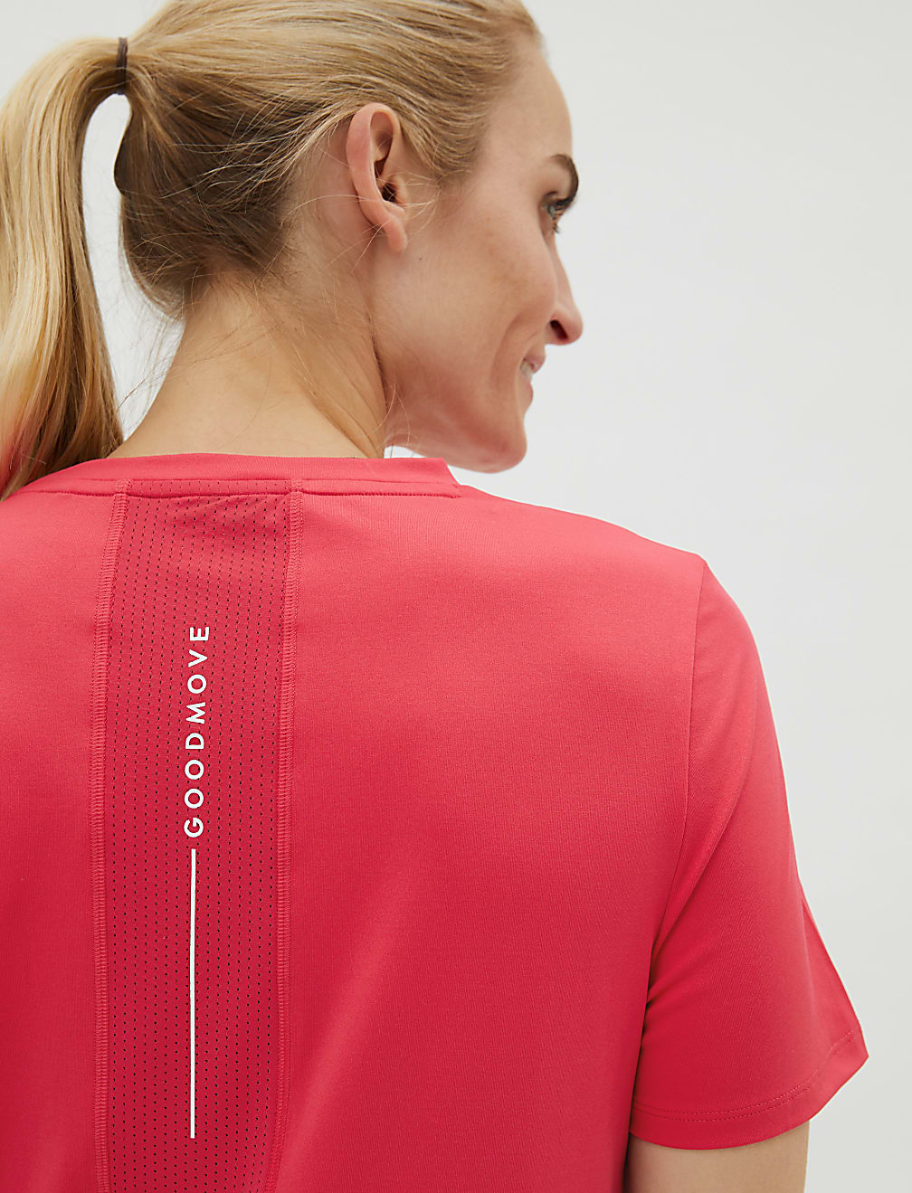 Scoop Neck Mesh Back T-Shirt