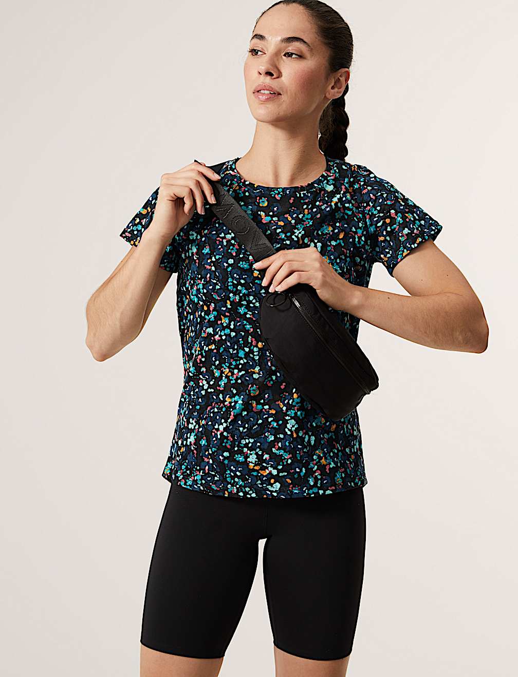 Lightweight Printed Scoop Neck T-Shirt