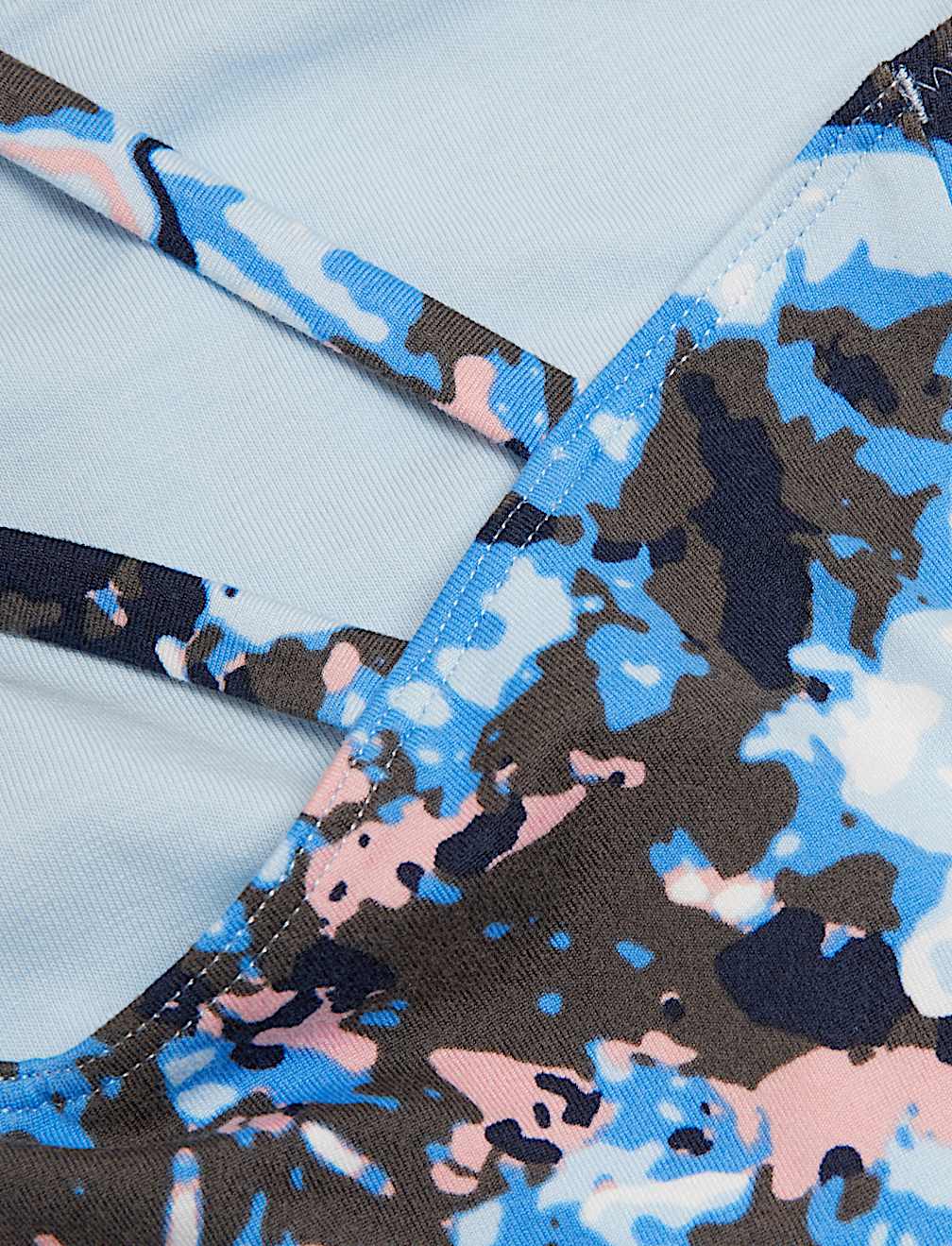 Printed Cross Back Cropped Top