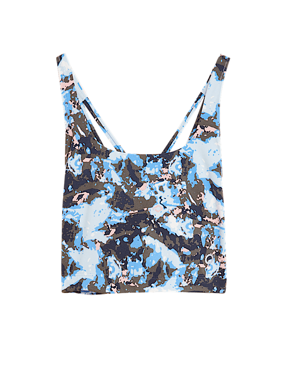 Printed Cross Back Cropped Top