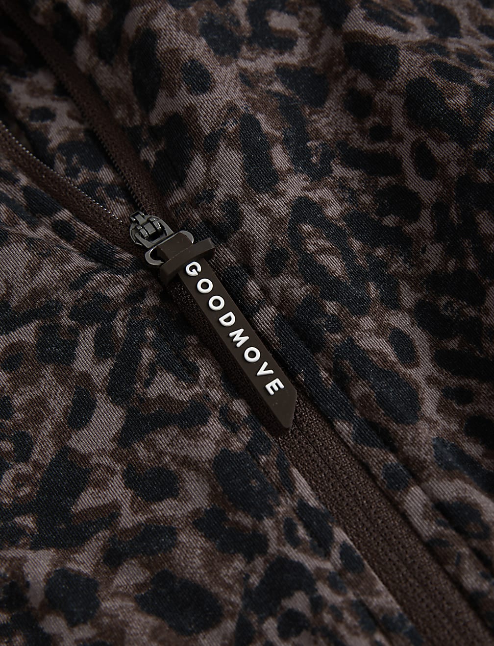 Printed Funnel Neck Half Zip Running Top