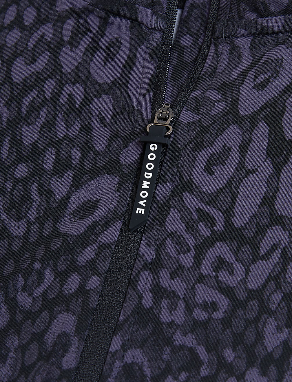Printed Funnel Neck Half Zip Running Top