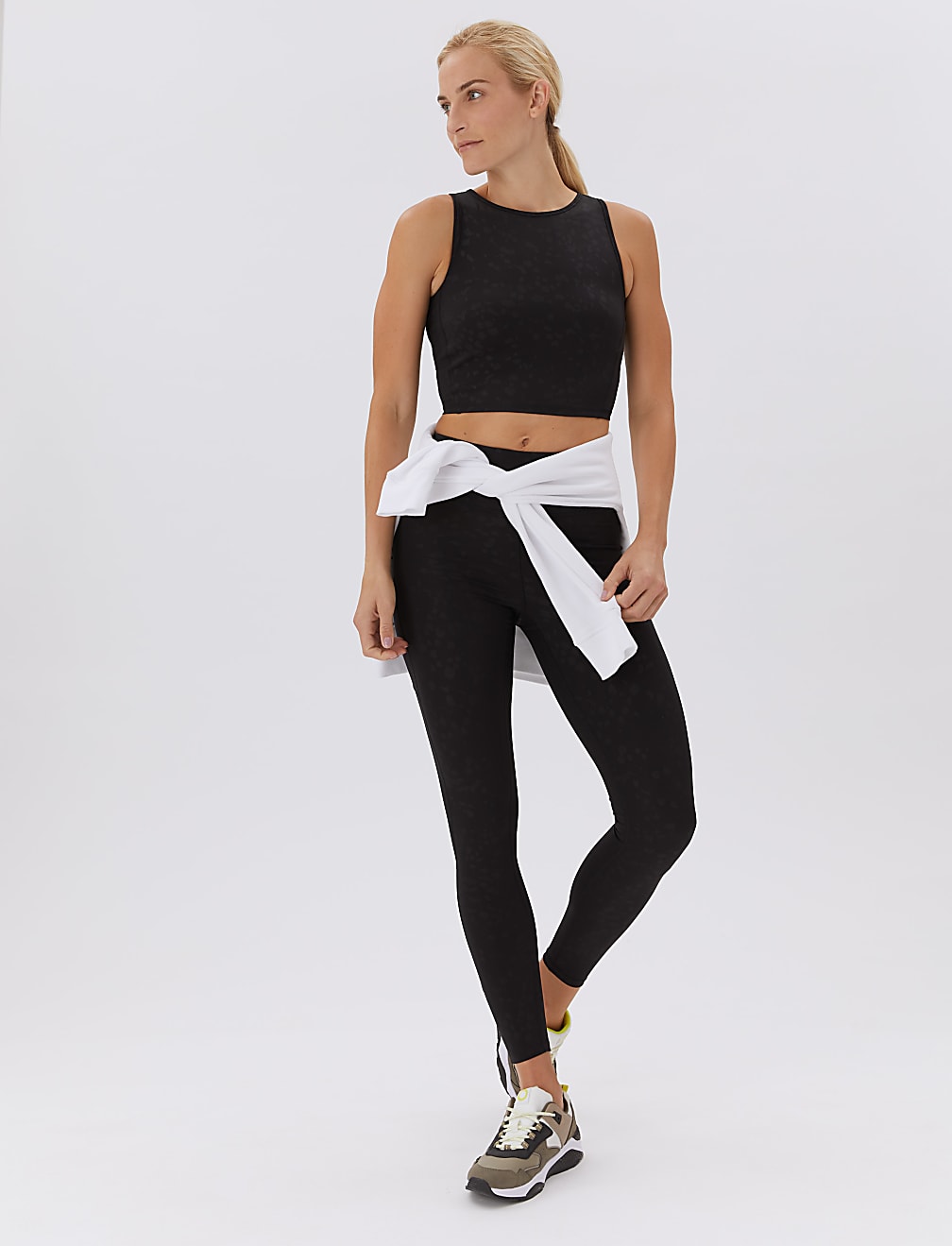 Printed Scoop Neck Cropped Vest Top
