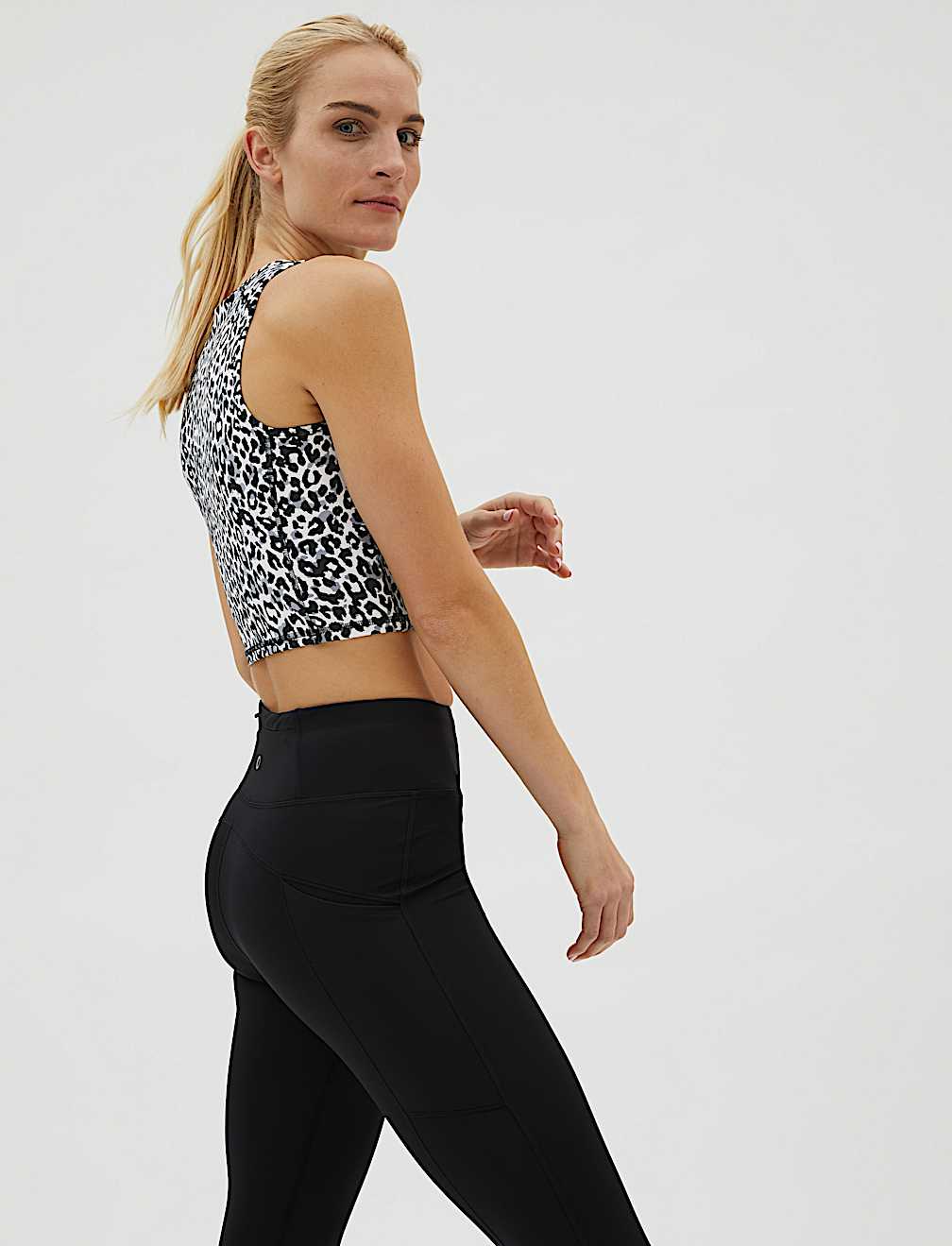 Printed Scoop Neck Cropped Vest Top '