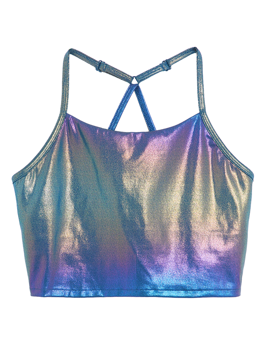 Iridescent Cross Back Crop Top