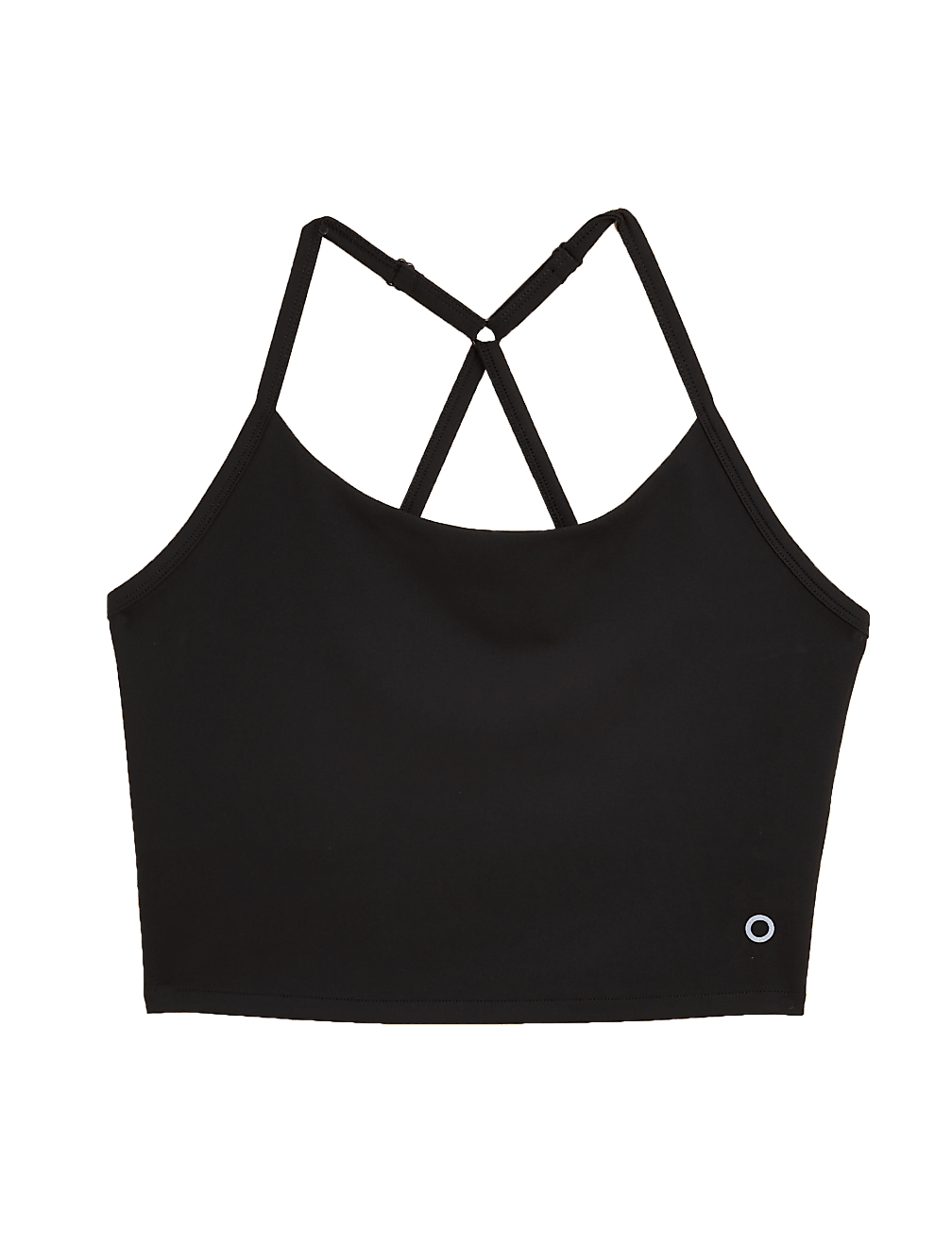 Scoop Neck Cross Back Strappy Crop Top