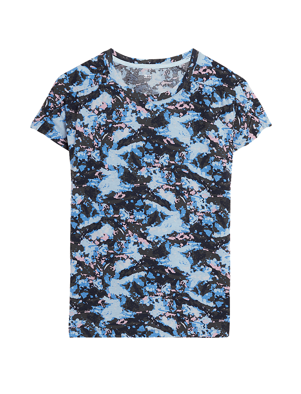 Printed Scoop Neck Short Sleeve Yoga Top