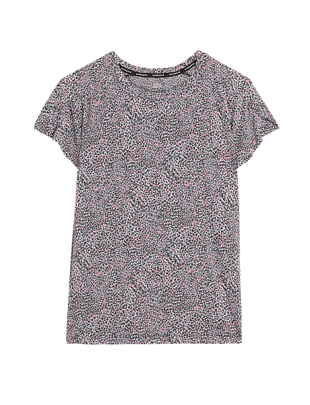 Printed Scoop Neck Short Sleeve Yoga Top