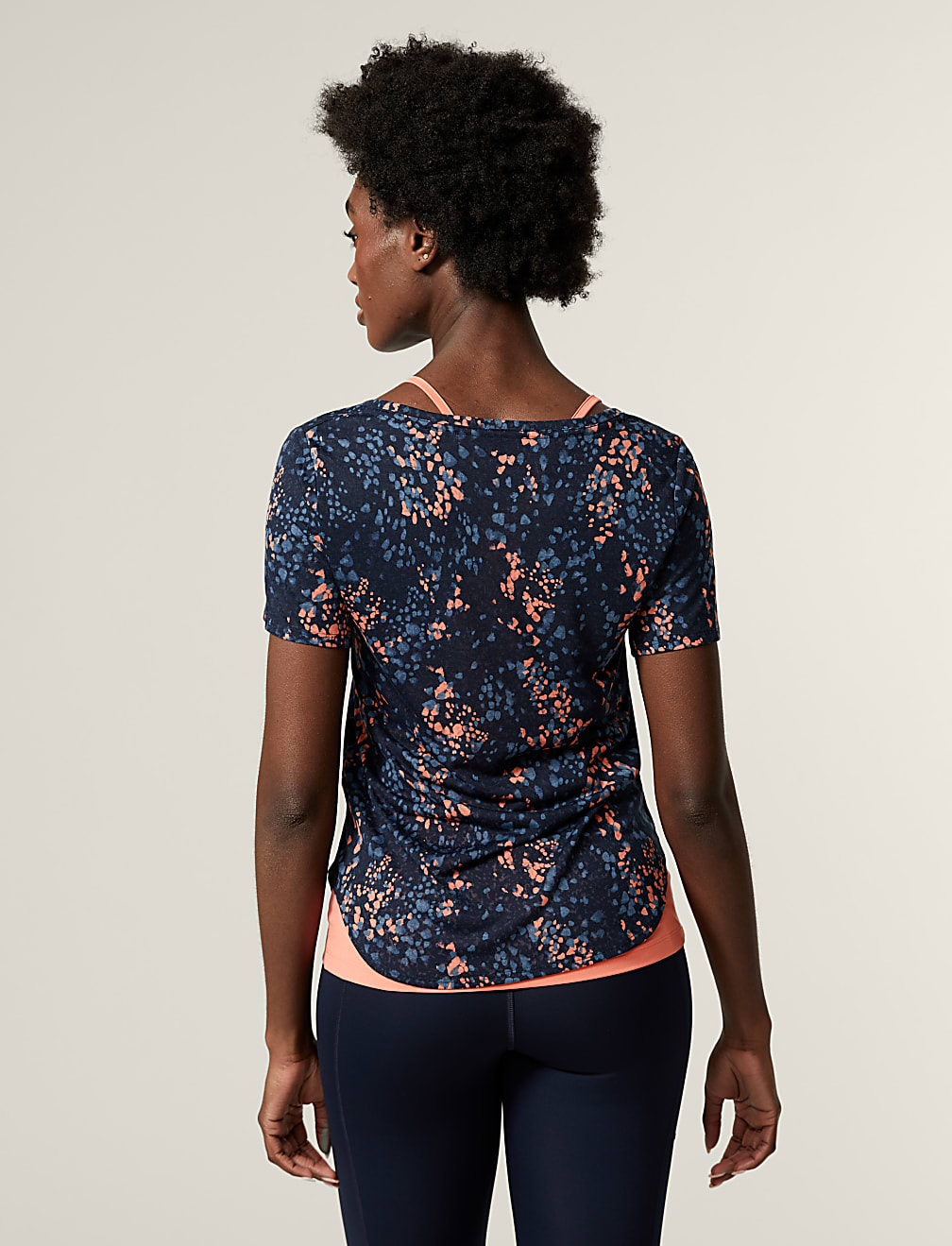 Printed Scoop Neck 2-in-1 T-Shirt