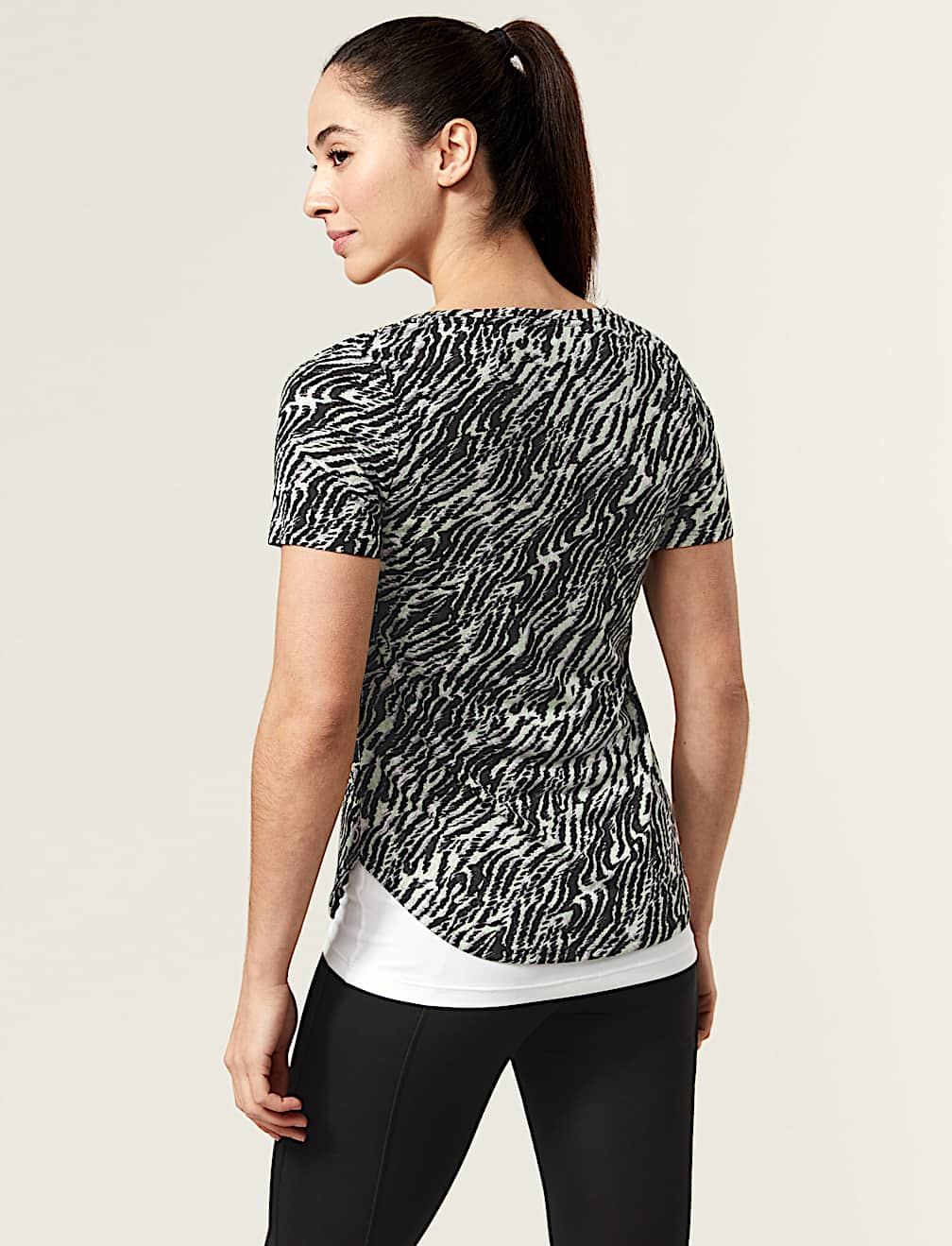 Printed Scoop Neck 2-in-1 T-Shirt