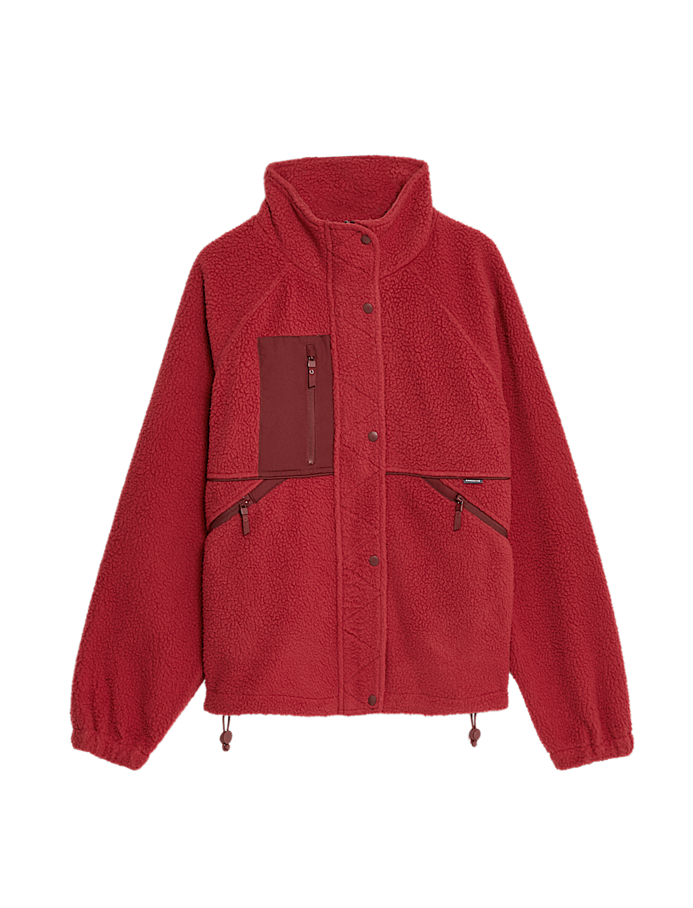 Borg Zip Up Fleece Cropped Jacket