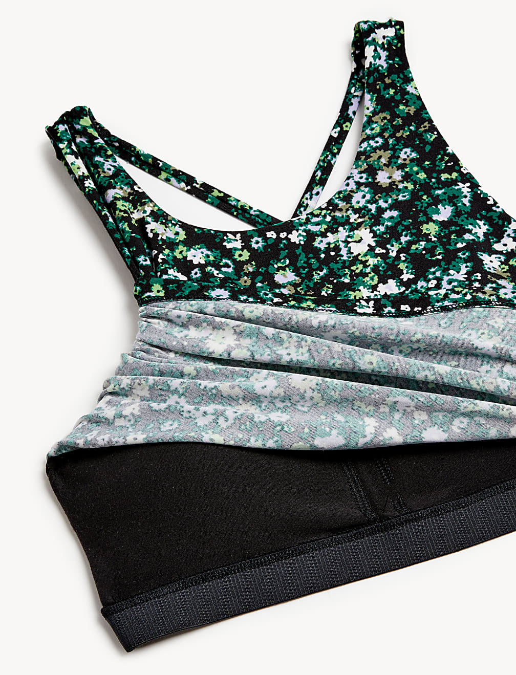 Printed High Neck Padded Yoga Crop Top