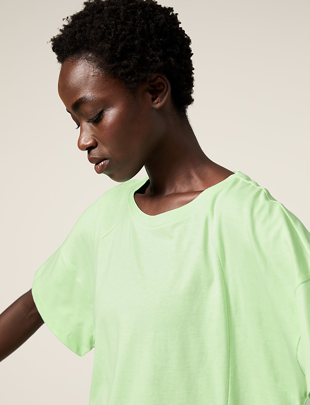 Pure Cotton Scoop Neck Oversized T-Shirt