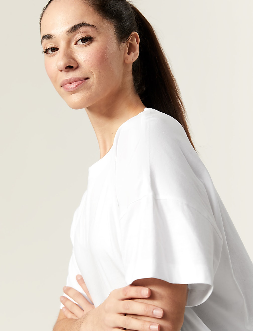 Pure Cotton Scoop Neck Oversized T-Shirt