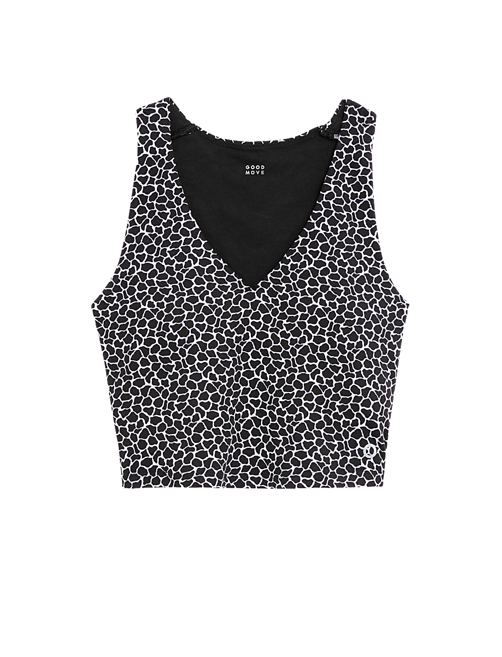 Printed V-Neck Padded Yoga Crop Top