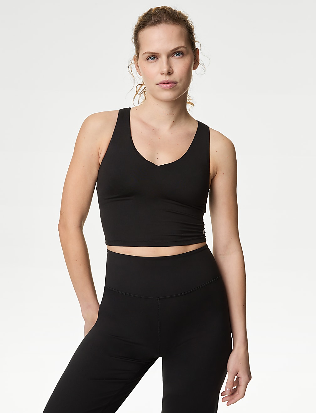 V-Neck Padded Yoga Crop Top