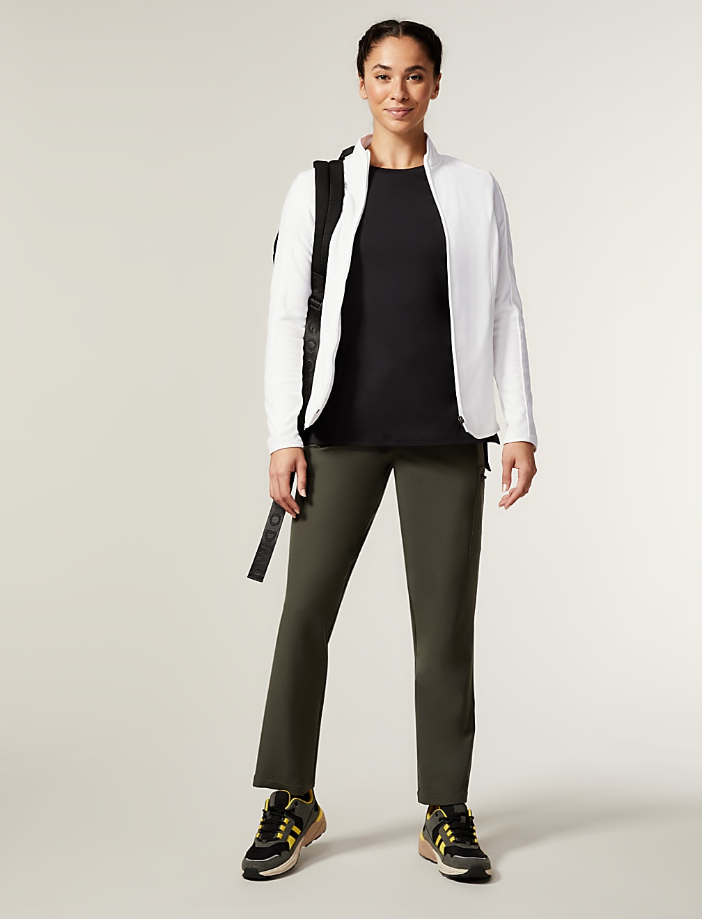 Slim Fit Standing Collar Fleece Jacket